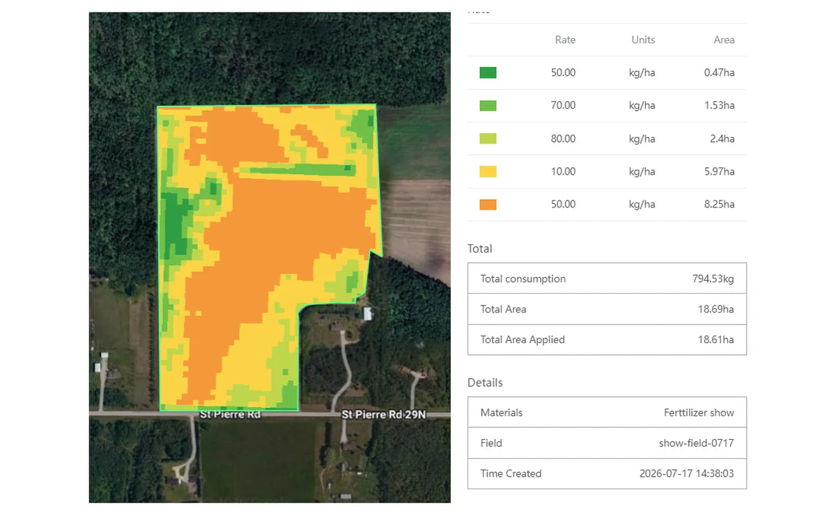 Creating prescription zones and application rates in FieldFusion
