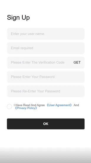 FieldFusion email registration screen
