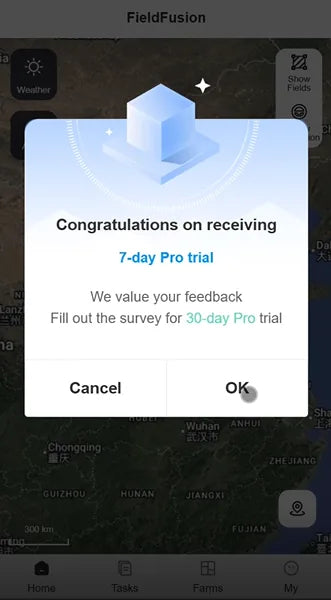 FieldFusion 7-day PRO trial confirmation